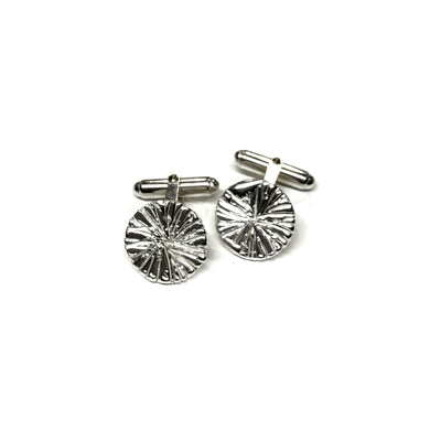 Sunburst Organic Coin Silver Cufflinks
