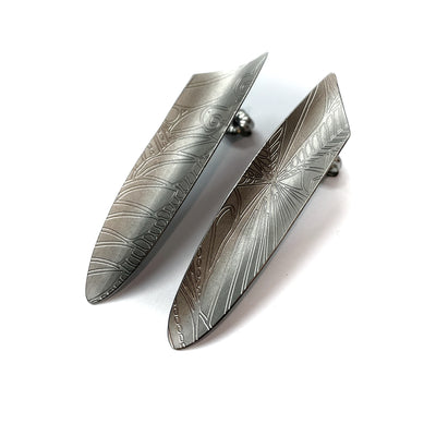 Shield Stud Earrings Small - Grey