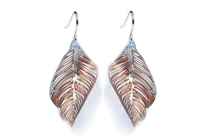 Forest Floor Leaf Earrings Maroon