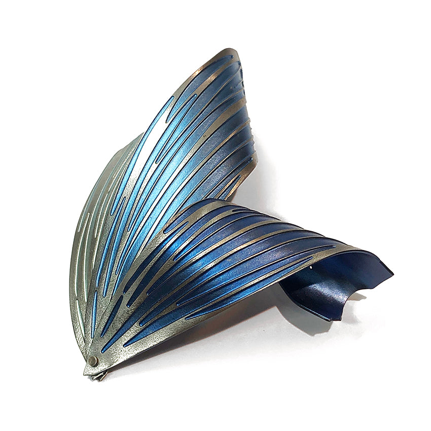 Large Petal Brooch - Blue