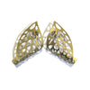 Curled Leaf Skeleton Stud Earrings - Gold