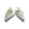 Curled Leaf Skeleton Stud Earrings - Mint