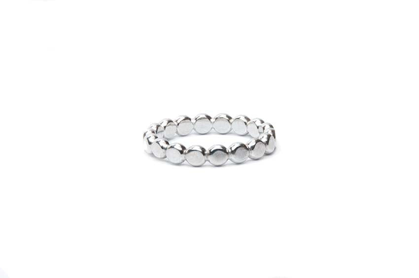 Single Band Pebble Ring Silver