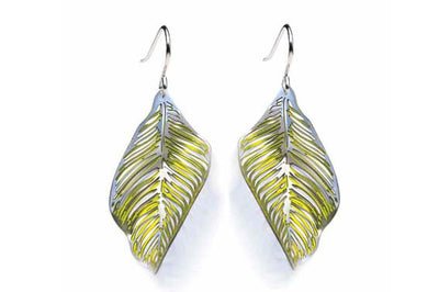 Forest Floor Leaf Earrings Yellow