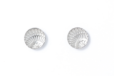 Medium Etched Stud Earrings Maroon